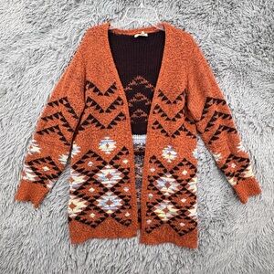 Maurices Cardigan Womens Medium Southwestern Geometric Print Open Front Cozy
